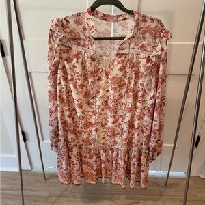 Large love Colette Chic Floral Midi Dress in Pink